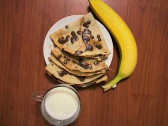 Сладкие банановые блины