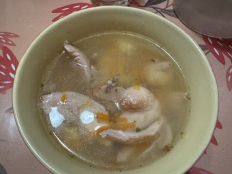 Суп из красной чечевицы с копченой курицей