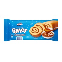 Рулет DELIBON бисквитный с начинкой Вареная сгущенка 200г