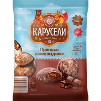 Пряники КАРУСЕЛИ Шоколадные заварные глазир. 500г