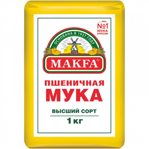 Мука Makfa пшеничная высший сорт 1кг