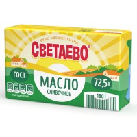 Масло СВЕТАЕВО Крестьянское сладко-сливочное 72.5% 180г