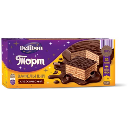 Торт DELIBON Классический вафельный 240г