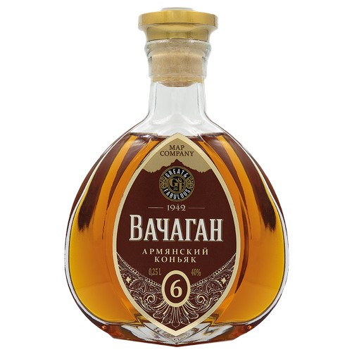 Коньяк ВАЧАГАН армянский выдерж. КВ 6 лет 40% 0.25л