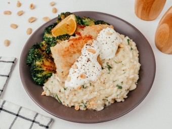 Ризотто с минтаем и брокколи