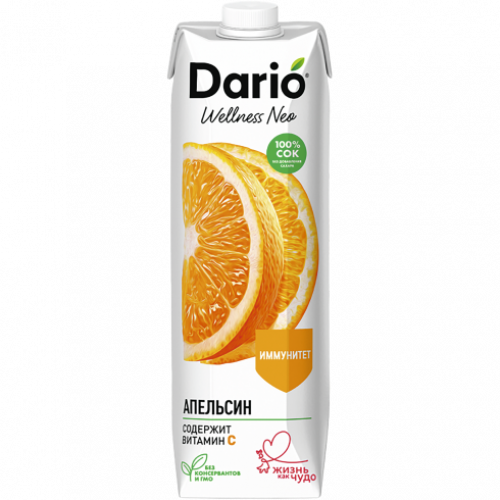 Сок Dario Wellness Апельсиновый 1л