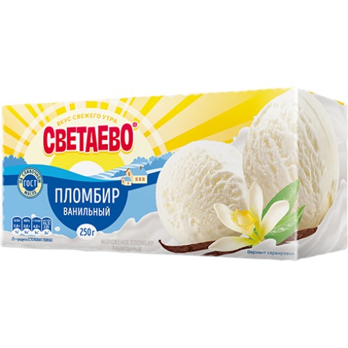 Мороженое СВЕТАЕВО пломбир ванильный 15% 250г