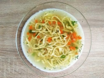Легкий постный суп с лапшой