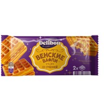 Венские вафли DELIBON с начинкой варёная сгущёнка 100г