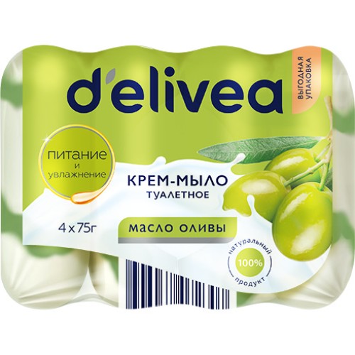 Крем-мыло DELIVEA туалетное 4x75г
