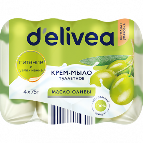 Крем-мыло DELIVEA туалетное 4x75г