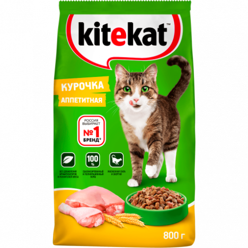 Сухой корм Kitekat курочка аппетитная для кошек 800г