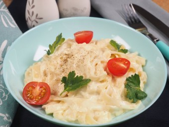 Фетучини в сливочном соусе