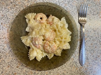 Паста с креветками в сливочном соусе