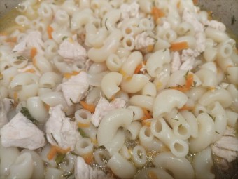 Рожки с курицей