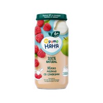 Пюре ФрутоНяня из яблок и малины со сливками 250г