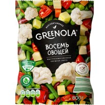 Смесь GREENOLA Восемь овощей б/замороженная 800г
