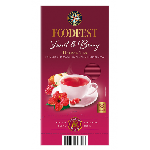 Напиток FOODFEST Fruit & Berry чайный каркадэ 25х2г