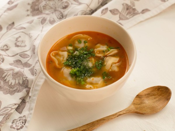 Суп с домашними пельменями