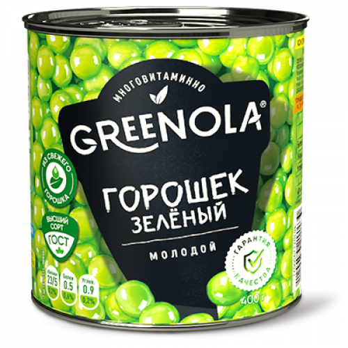 Горошек GREENOLA зелёный из мозговых сортов 400г