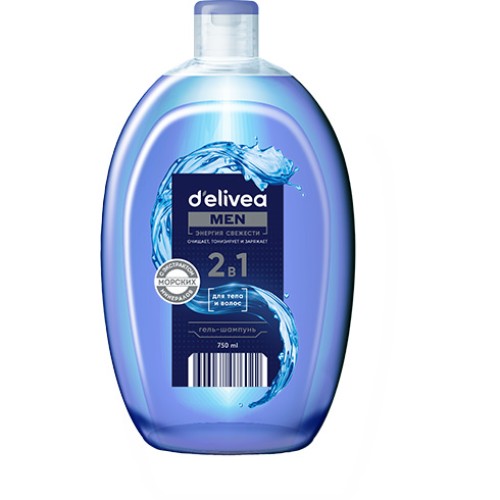 Гель Delivea 2 В 1 для душа 750мл