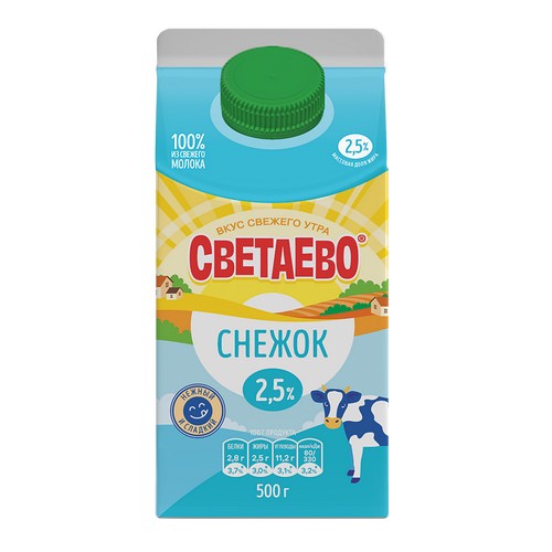 Снежок СВЕТАЕВО кисломолочный 2,5% 500г