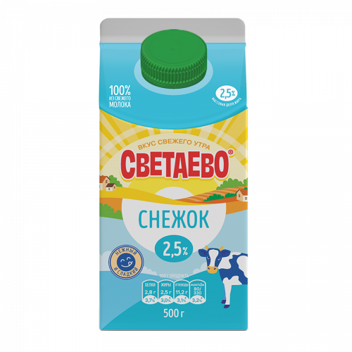 Снежок СВЕТАЕВО кисломолочный 2,5% 500г