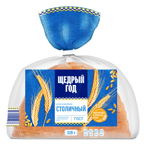 Хлеб ЩЕДРЫЙ ГОД Столичный 320г