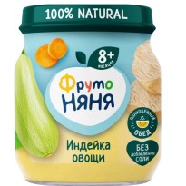Пюре ФрутоНяня Индейка и Овощи 100г