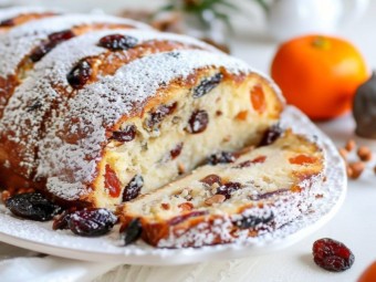 Быстрый миндально-творожный штоллен