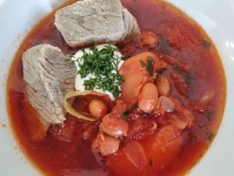 Украинский суп с телятиной и овощами