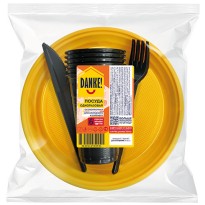 Набор посуды DANKE! одноразовой на 6 персон