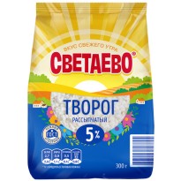 Творог СВЕТАЕВО рассыпчатый 5% 300г
