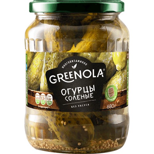 Огурцы GREENOLA по-домашнему соленые 680г