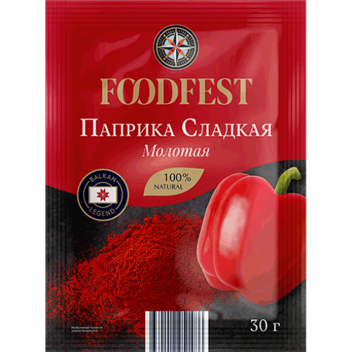 Паприка FOODFEST красная сладкая молотая 30г