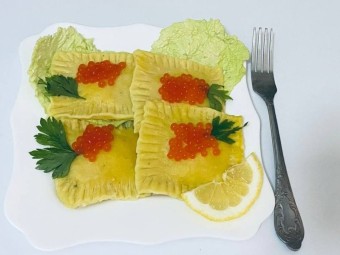 Пикантные равиоли с рыбой