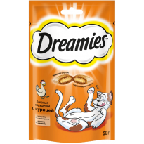 Лакомство Dreamies для кошек подушечки с курицей 60г