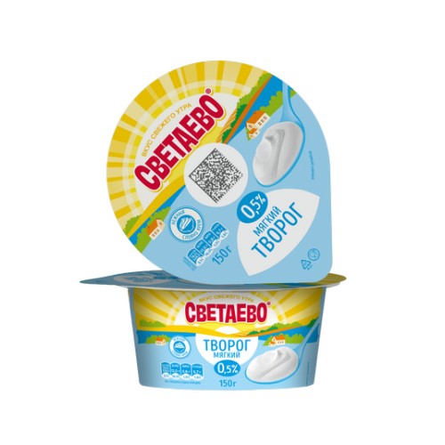 Творог СВЕТАЕВО мягкий обезжиренный 0,5% 150г