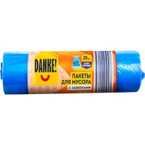 Пакеты DANKE для мусора с завязками 60л 20шт