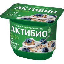 Биойогурт Актибио с черник/злак/льнян.семен.об. 3% 130г