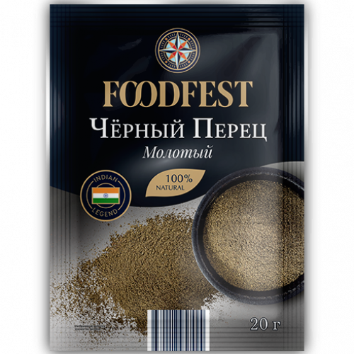 Перец FOODFEST черный молотый 20г