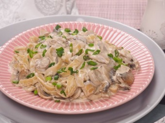 Фетучини с грибами
