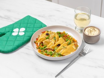 Равиоли с цукини, руколой и маскарпоне