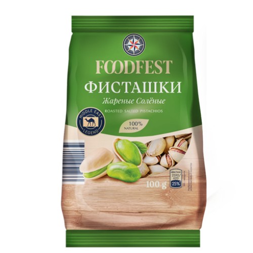 Орехи FOODFEST фисташковые жареные соленые 100г