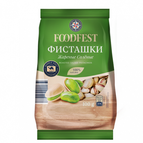 Орехи FOODFEST фисташковые жареные соленые 100г