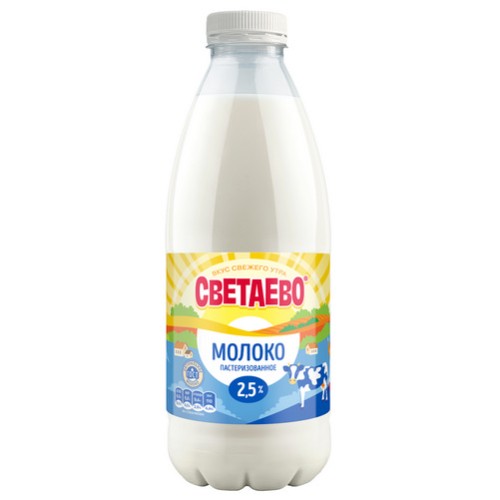 Молоко СВЕТАЕВО пастеризованное 2,5% 925мл