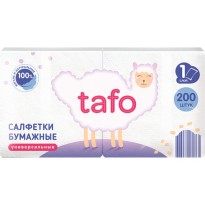 Салфетки TAFO бум. однослойные 200шт