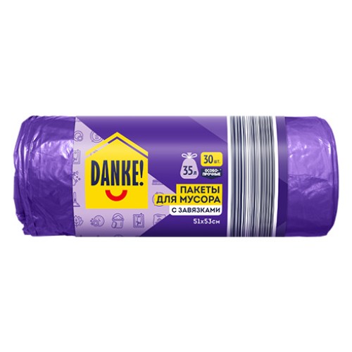 Пакеты DANKE! д/мусора с завязками 35л 30шт